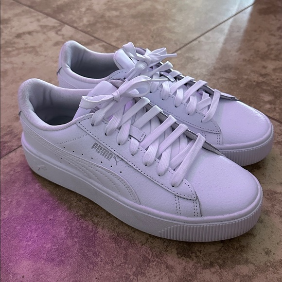 Puma Classic White Platform Sneakers - Picture 1 of 3